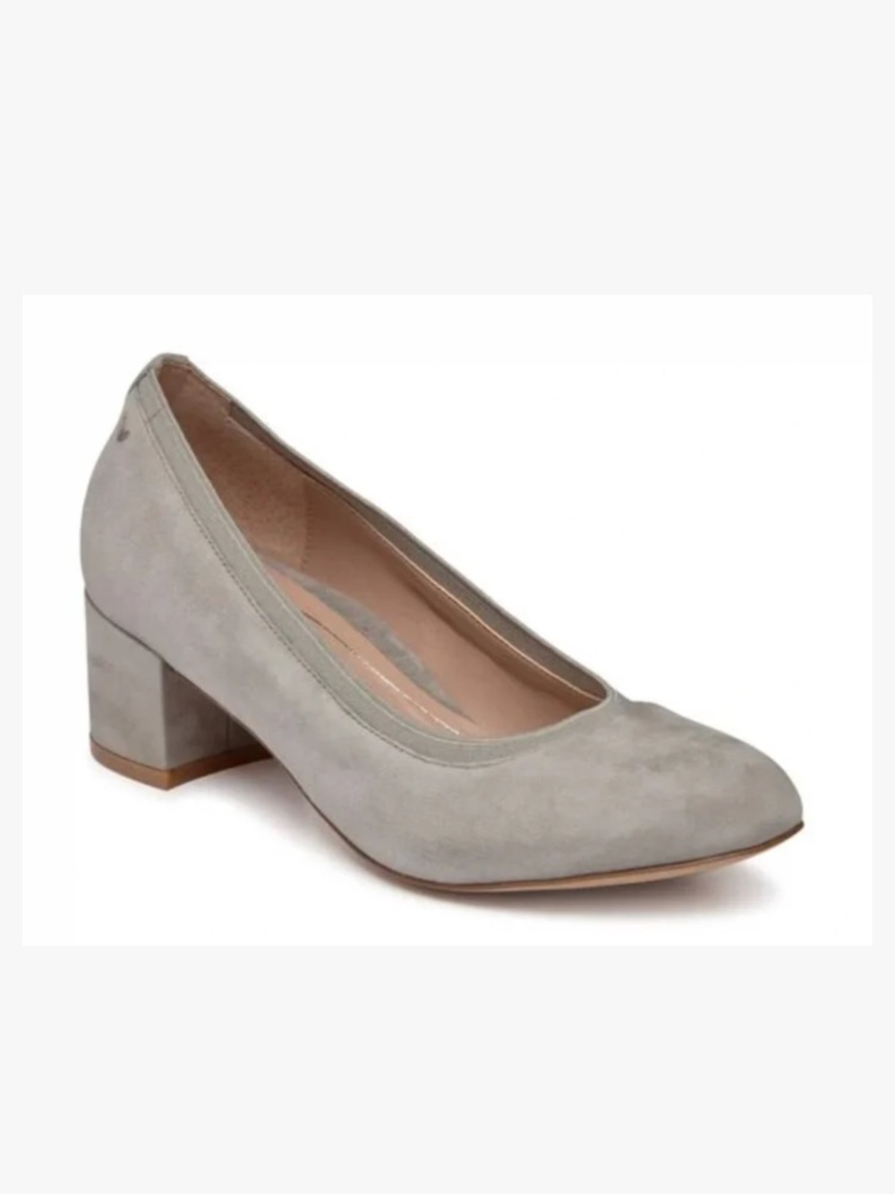 Vionic Olympia Natalie pumps. Classic Gray Suede Block Heel Pumps -like new 8.5